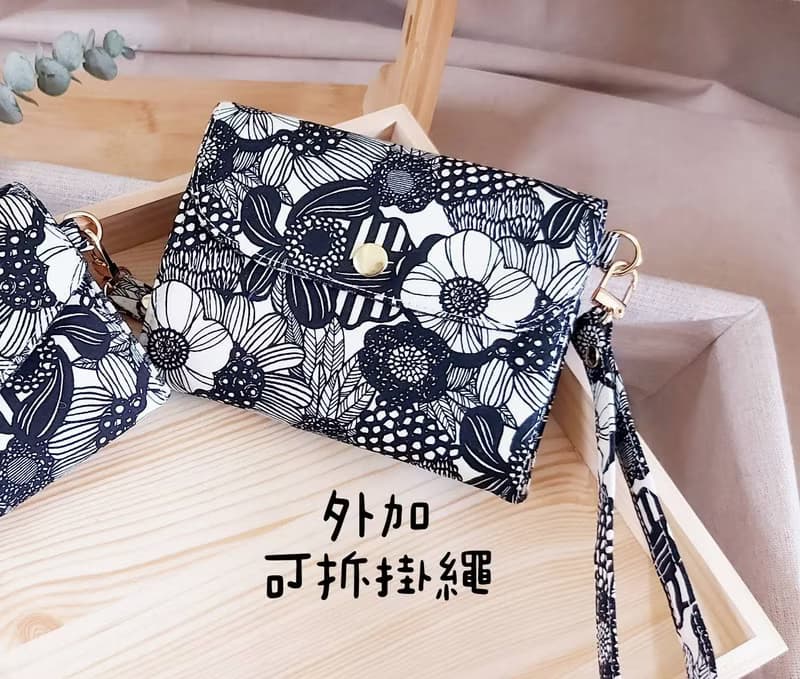 Leodoodoo 【短夾三層零錢包】北歐小花-手作零錢包-三層零錢包