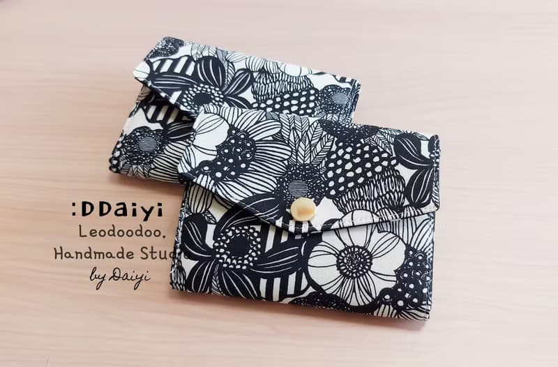 Leodoodoo 【短夾三層零錢包】北歐小花-手作零錢包-三層零錢包
