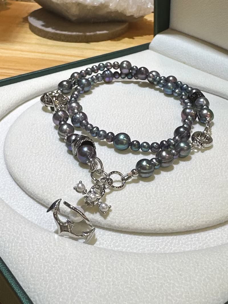 alpha設計款天然珍珠個性兩用項鍊