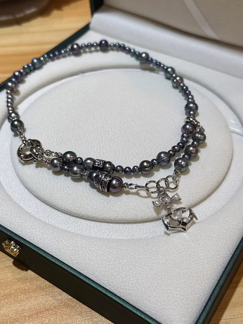 alpha設計款天然珍珠個性兩用項鍊