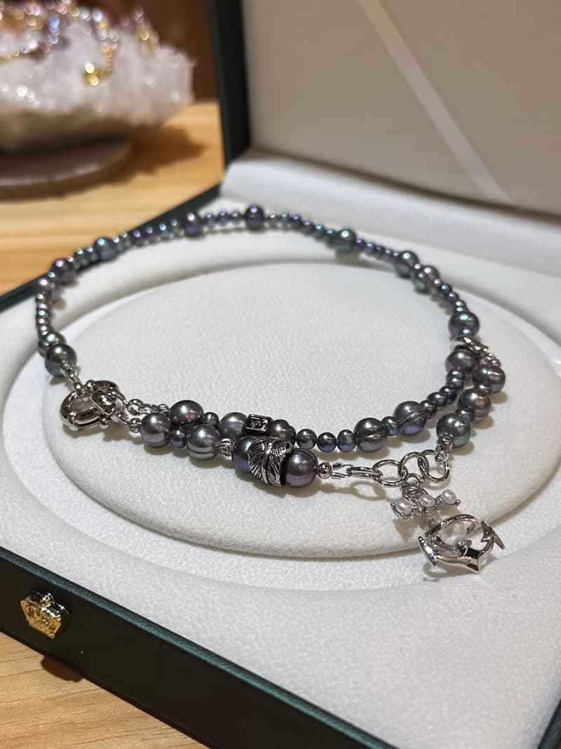 alpha設計款天然珍珠個性兩用項鍊