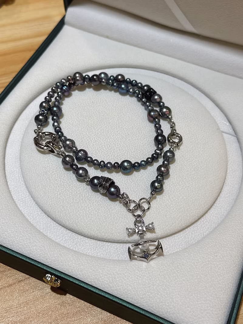 alpha設計款天然珍珠個性兩用項鍊