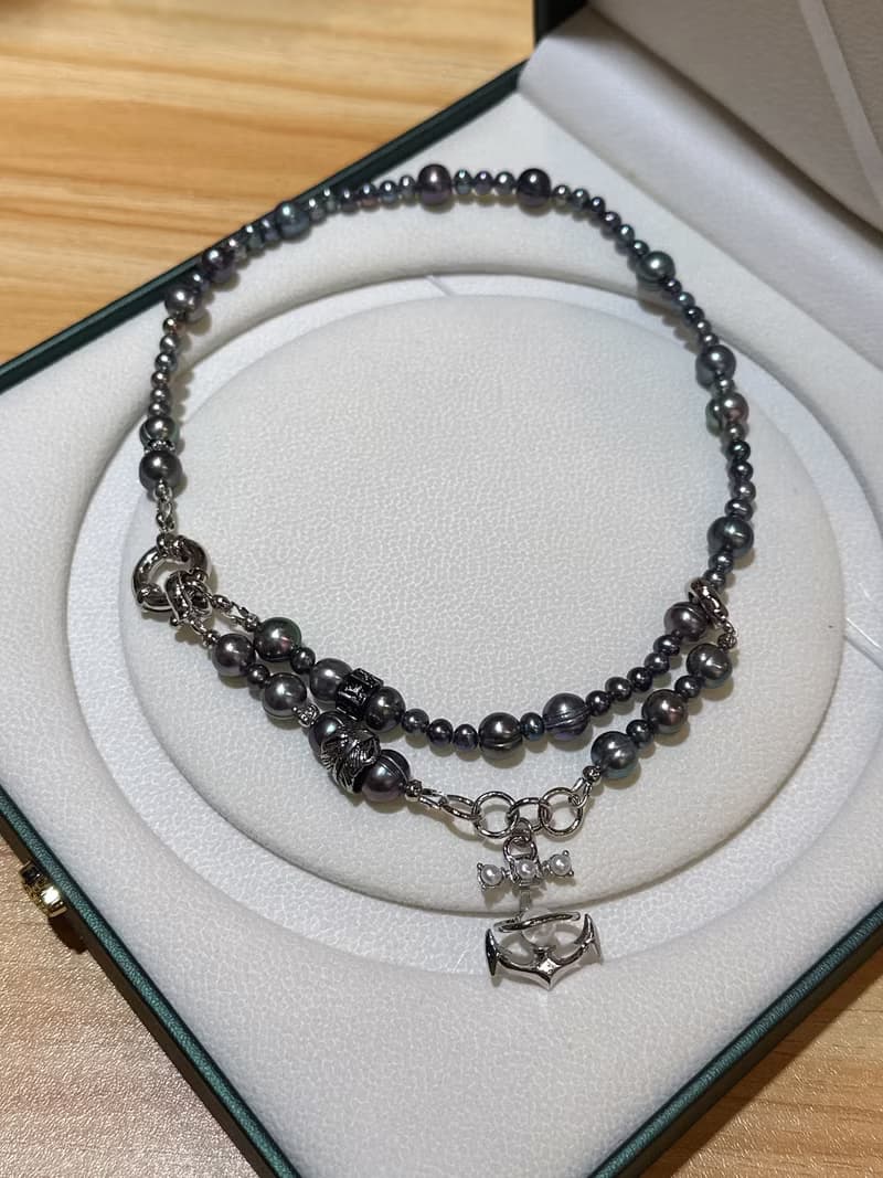 alpha設計款天然珍珠個性兩用項鍊