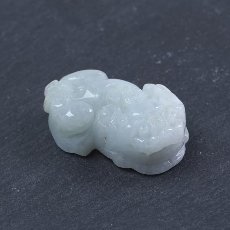 【招財神獸】白翡翡翠貔貅擺飾 | 天然緬甸玉翡翠A貨 | 送禮