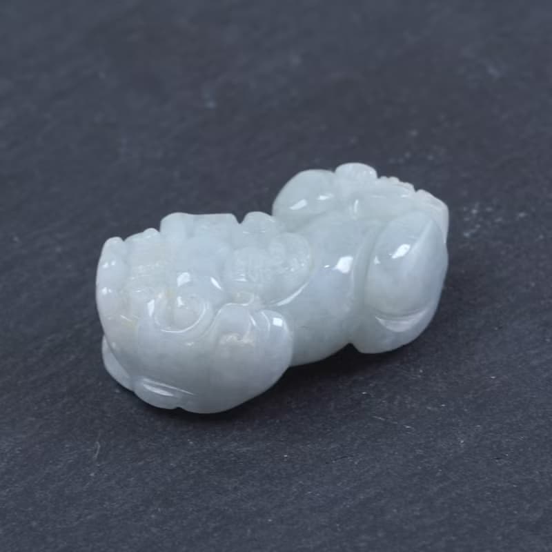 【招財神獸】白翡翡翠貔貅擺飾 | 天然緬甸玉翡翠A貨 | 送禮