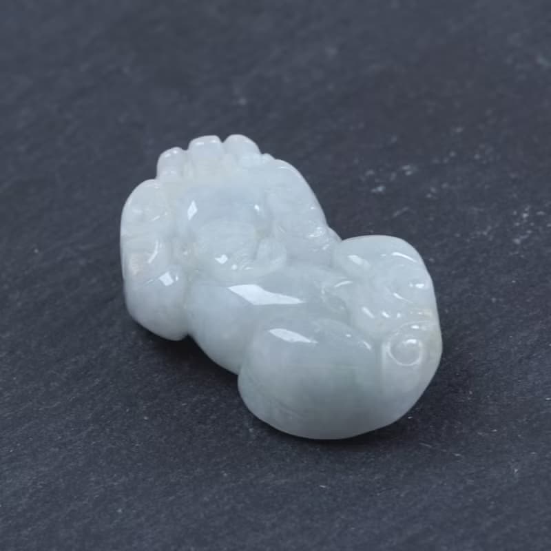 【招財神獸】白翡翡翠貔貅擺飾 | 天然緬甸玉翡翠A貨 | 送禮