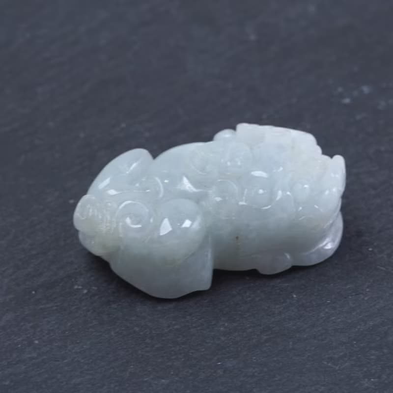【招財神獸】白翡翡翠貔貅擺飾 | 天然緬甸玉翡翠A貨 | 送禮