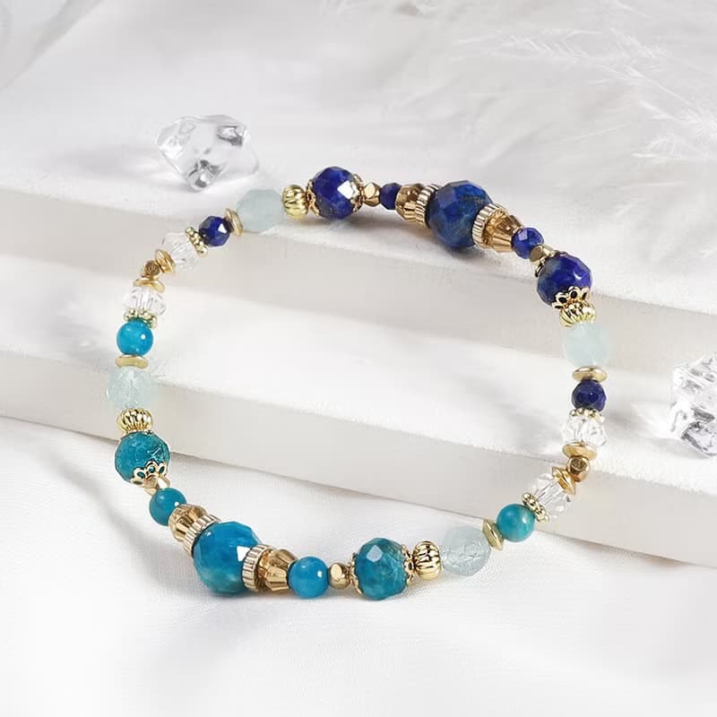 群青之海 | A123青金石磷灰石海藍寶手鍊