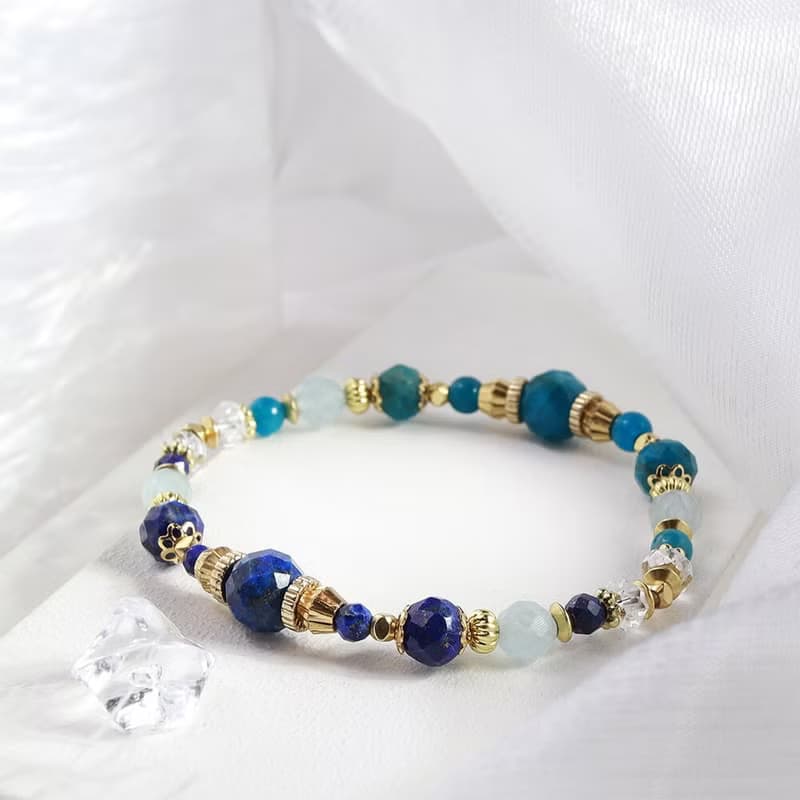 群青之海 | A123青金石磷灰石海藍寶手鍊