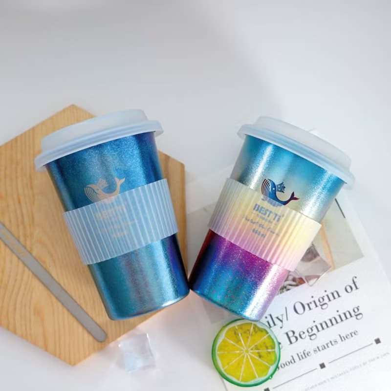 【BEST Ti】熱愛系列-愛地球 冰晶繽紛彩 純鈦隨行杯 鈦杯 460ml