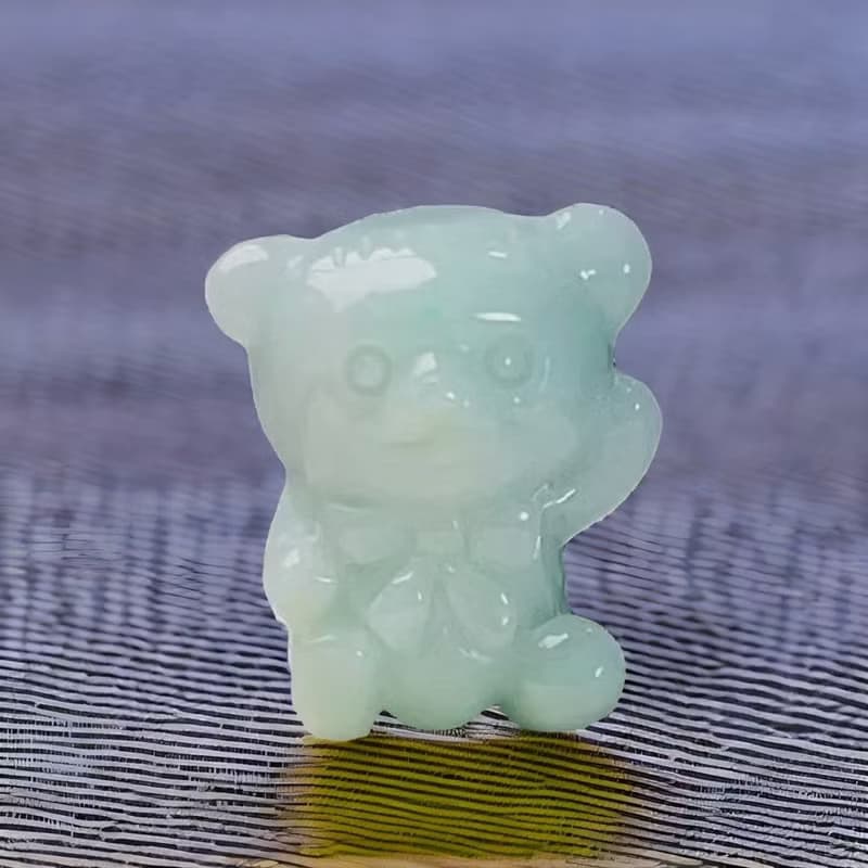 果綠底翡翠熊熊| 天然緬甸玉A貨翡翠 | 送禮