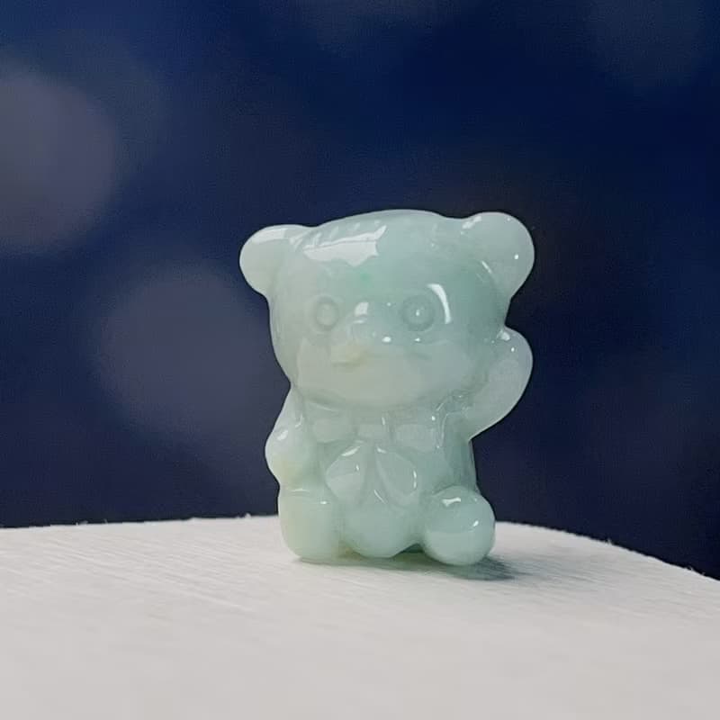 果綠底翡翠熊熊| 天然緬甸玉A貨翡翠 | 送禮