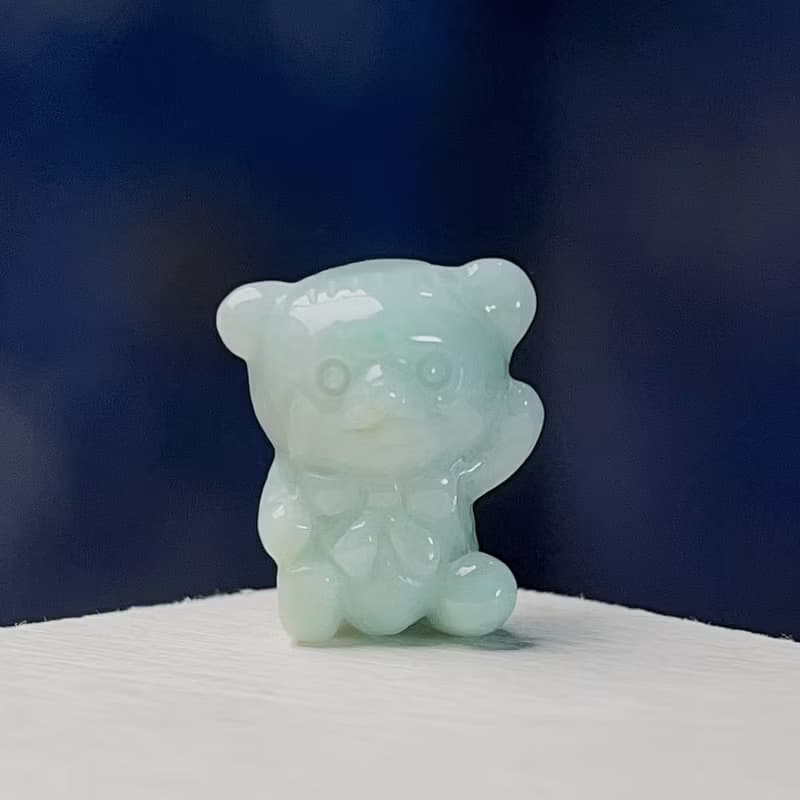 果綠底翡翠熊熊| 天然緬甸玉A貨翡翠 | 送禮