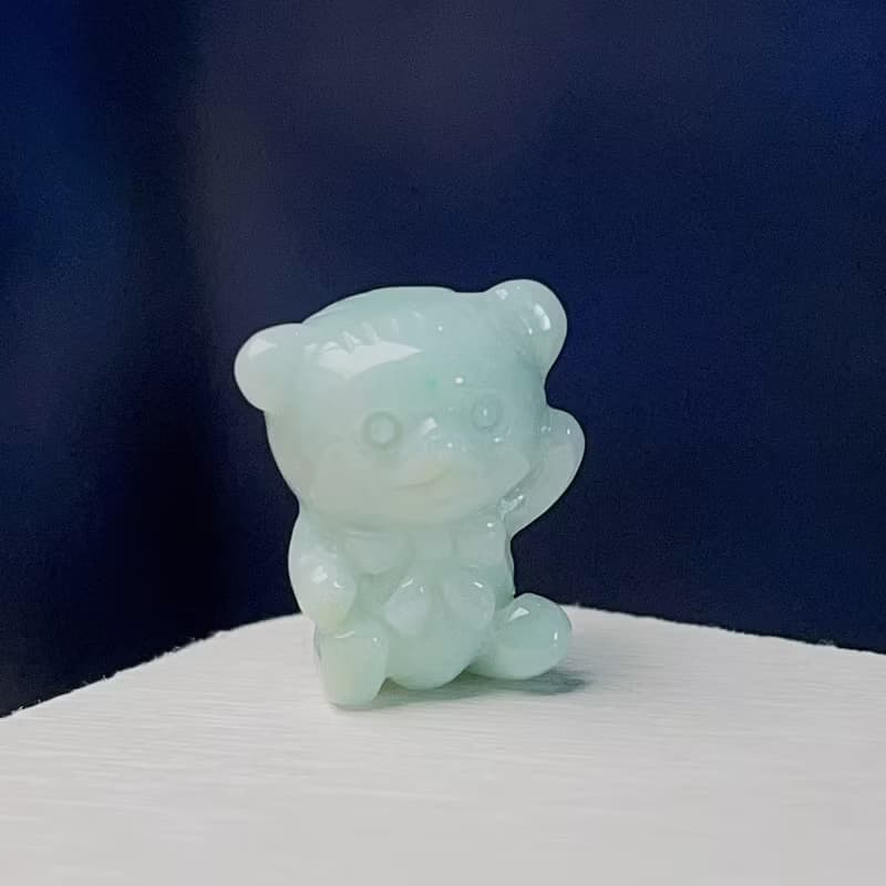 果綠底翡翠熊熊| 天然緬甸玉A貨翡翠 | 送禮