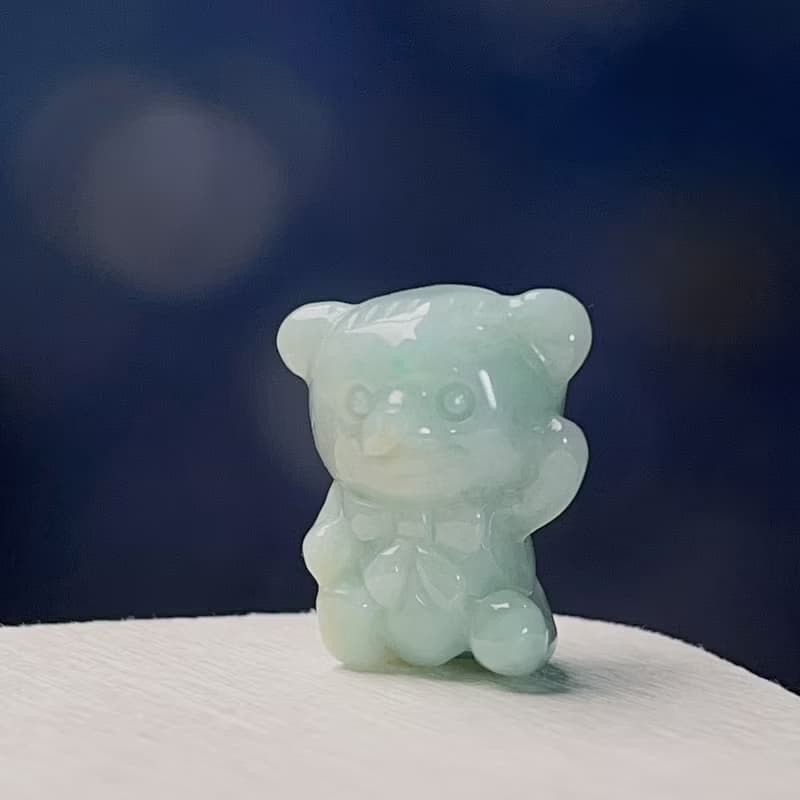果綠底翡翠熊熊| 天然緬甸玉A貨翡翠 | 送禮