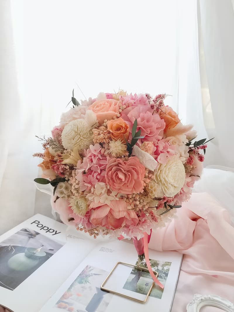 永生花 永生玫瑰花 乾燥花 新娘捧花 拍照花束 求婚花束 婚禮婚紗