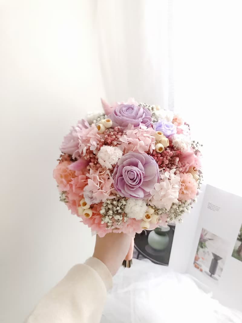 永生花 永生玫瑰花 乾燥花 新娘捧花 拍照花束 求婚花束 婚禮婚紗