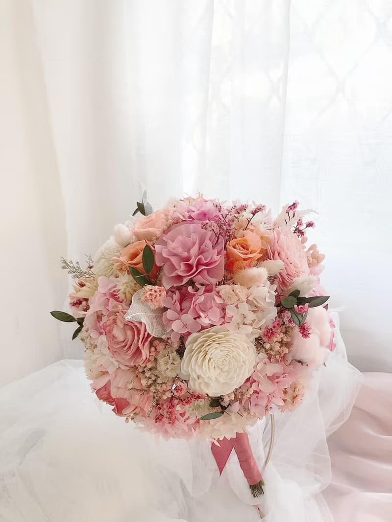 永生花 永生玫瑰花 乾燥花 新娘捧花 拍照花束 求婚花束 婚禮婚紗