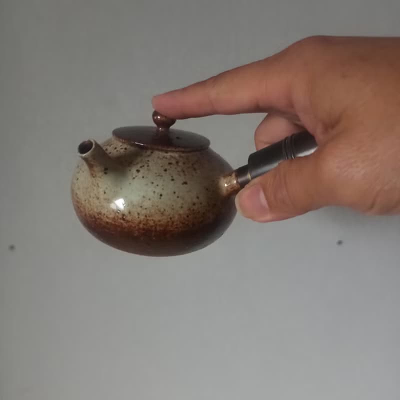 古典幽雅手拉胚銅手把側把壺急須