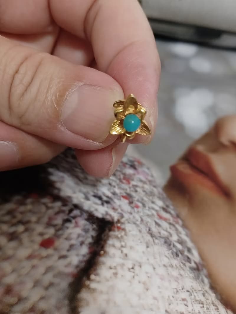 vintage jewelry  古董夾式耳環 金色含珠小耳夾