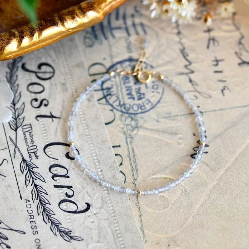 神秘的 ラブラドライトのブレスレット アジャスター付き 内なる魅力や潜在能力を開花させる