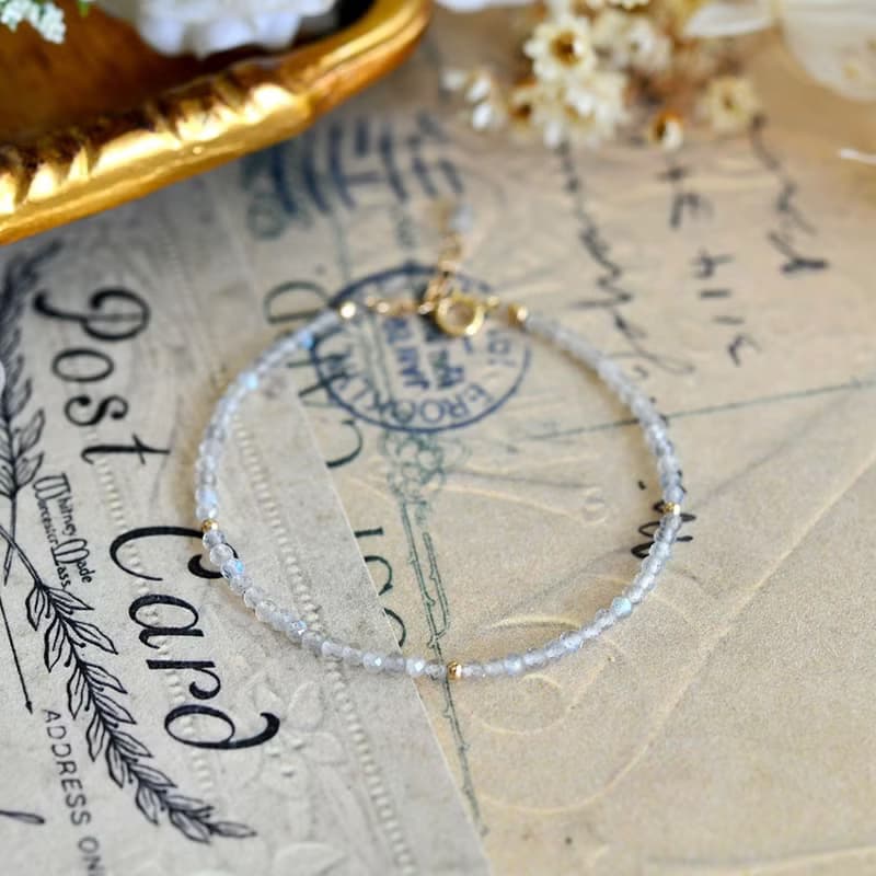 神秘的 ラブラドライトのブレスレット アジャスター付き 内なる魅力や潜在能力を開花させる