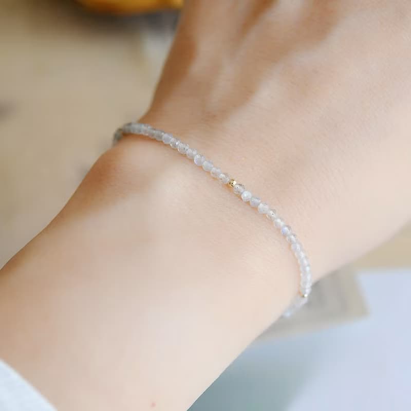 神秘的 ラブラドライトのブレスレット アジャスター付き 内なる魅力や潜在能力を開花させる