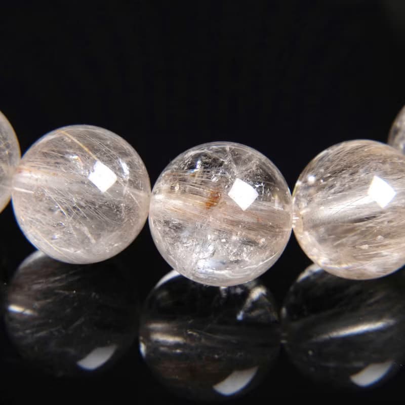 一圖一物│#199 9.5mm 彩兔毛髮晶 水晶手鍊 彩髮晶 開運招財禮物