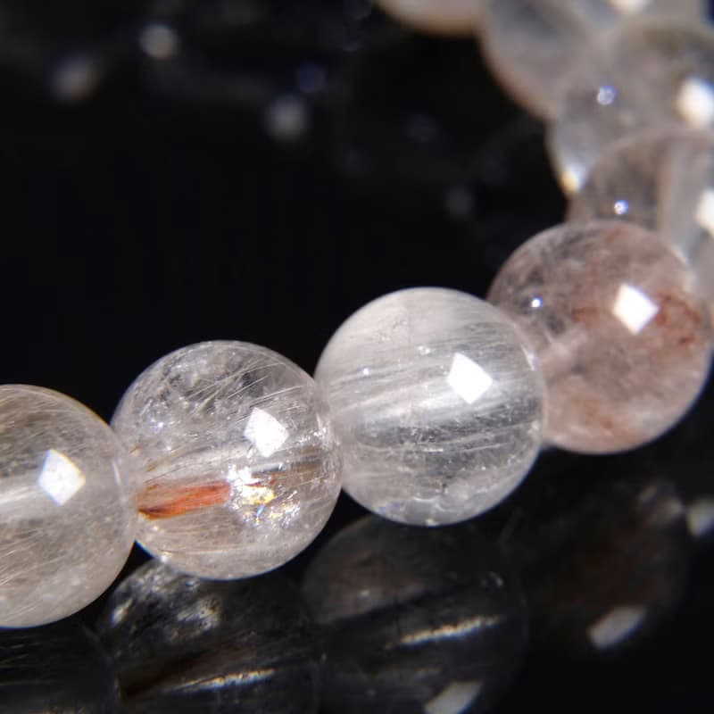 一圖一物│#199 9.5mm 彩兔毛髮晶 水晶手鍊 彩髮晶 開運招財禮物
