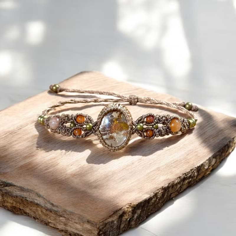 Crystoria Stone | Macrame | 南美蠟線 | 手鍊 | 彩幽靈