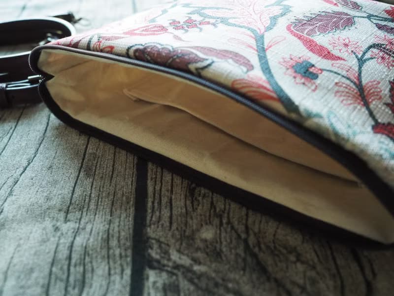 手工縫製托特側肩包帆布手袋 化妝包 懷舊台灣牡丹圖案