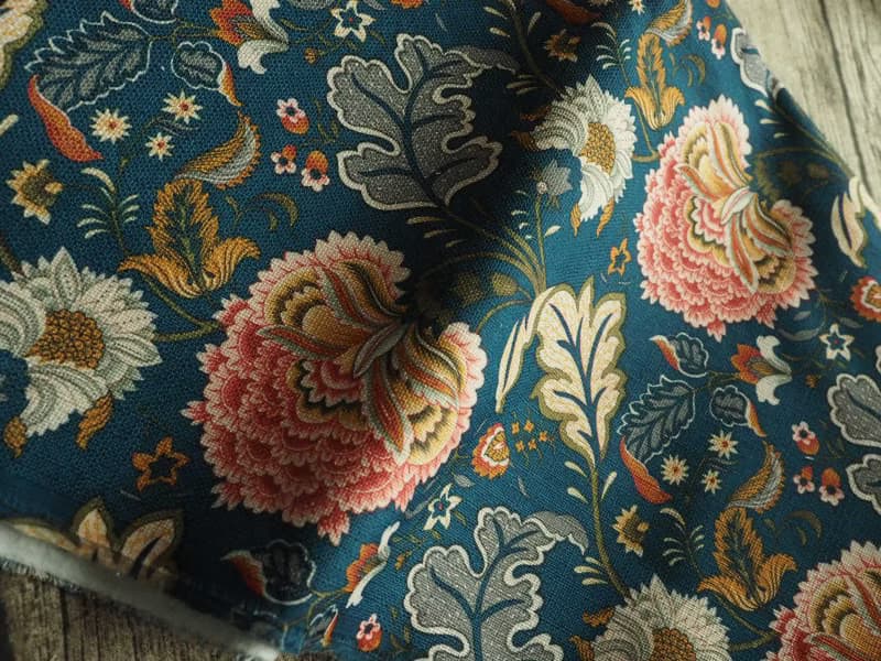 手工縫製托特側肩包帆布手袋 化妝包 懷舊台灣牡丹圖案