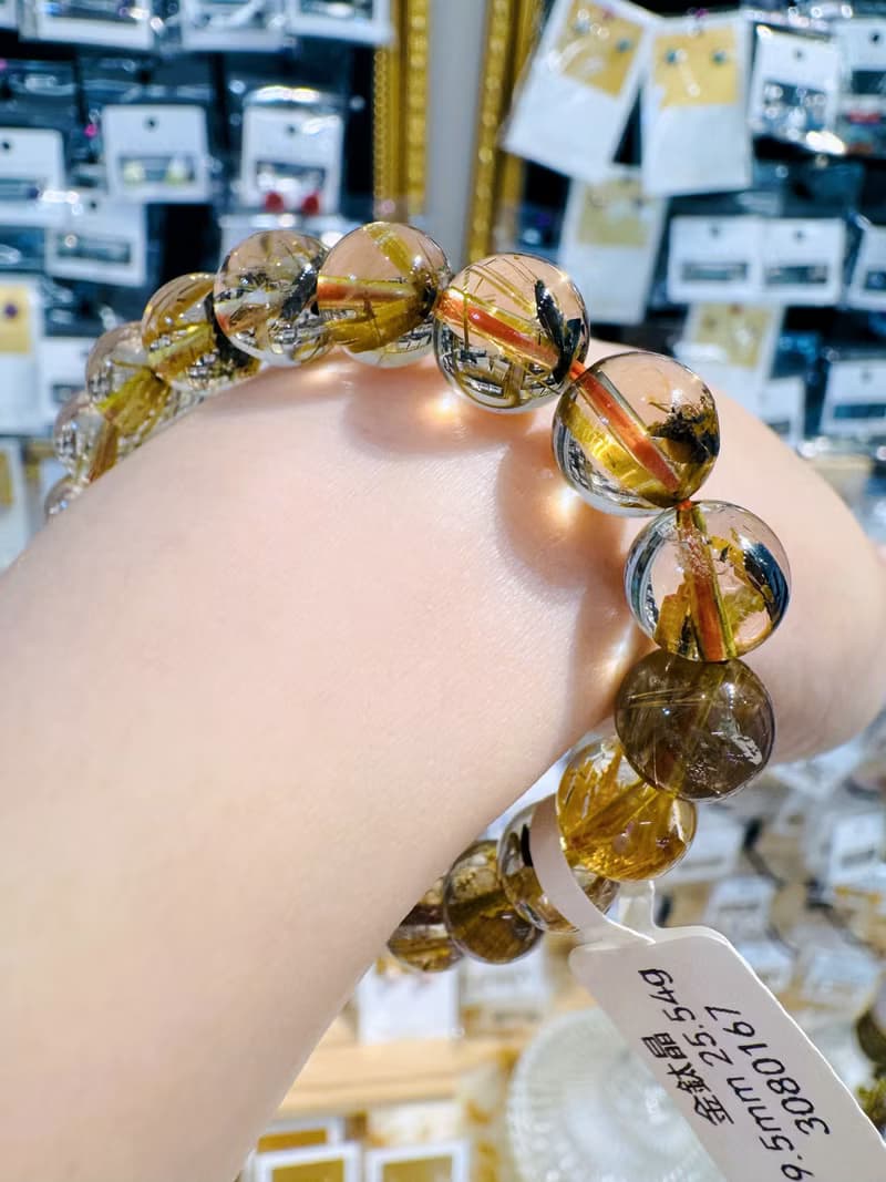 天然A體透黃金厚板鈦金鈦晶9.5mm25.54g帶母礦旺事業避邪招正財