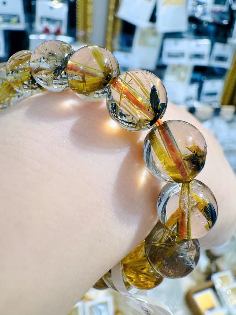 天然A體透黃金厚板鈦金鈦晶9.5mm25.54g帶母礦旺事業避邪招正財