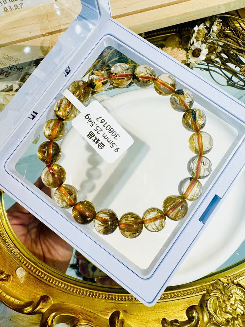 天然A體透黃金厚板鈦金鈦晶9.5mm25.54g帶母礦旺事業避邪招正財