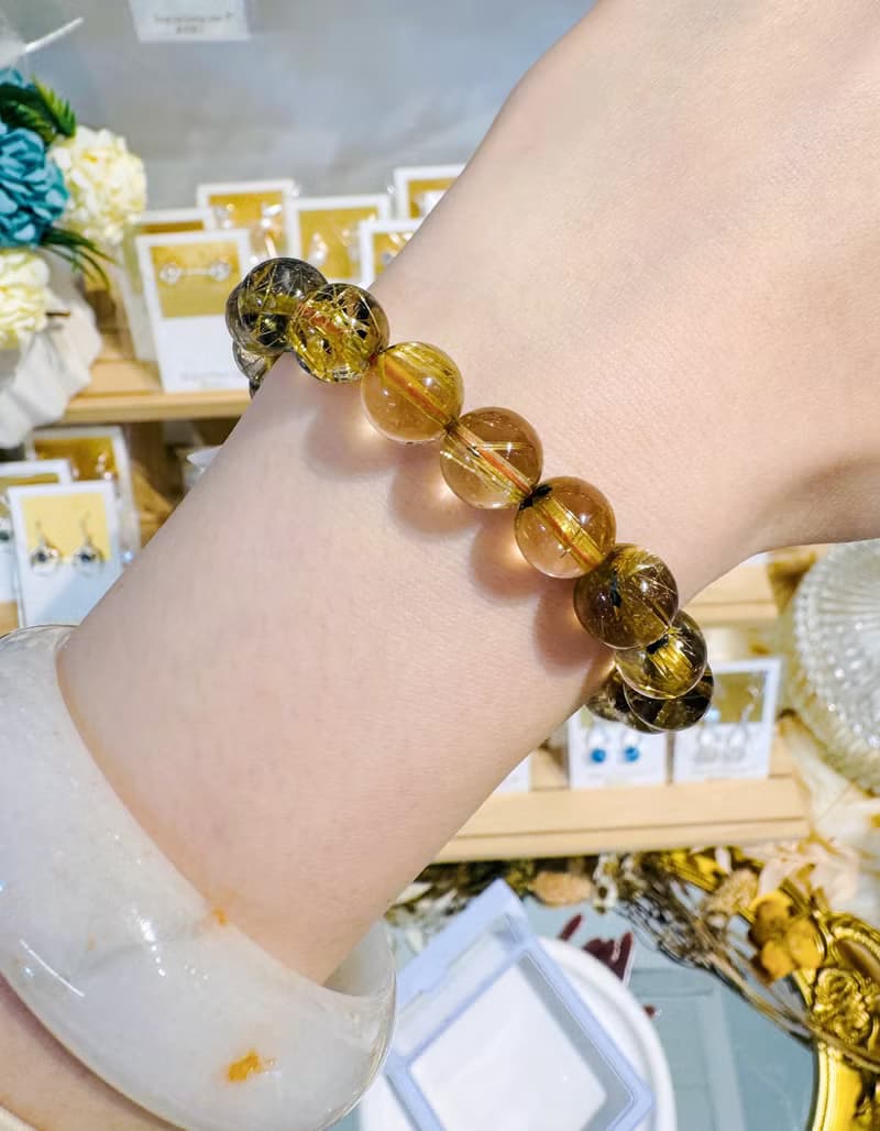 天然A體透黃金厚板鈦金鈦晶9.5mm25.54g帶母礦旺事業避邪招正財