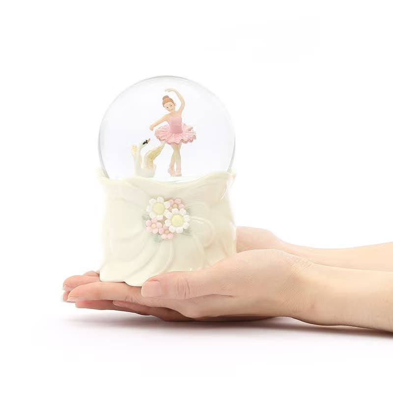 芭蕾女孩 水晶球音樂盒 生日彌月聖誕交換禮物 天鵝湖 Swan Lake