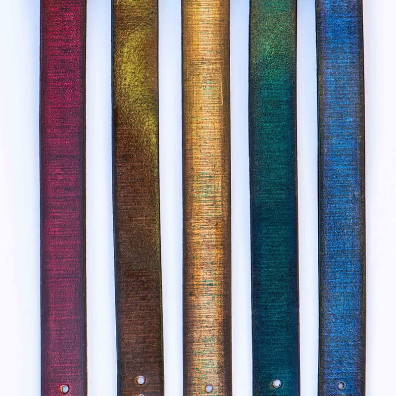 木版印刷染色皮製錶帶M尺寸15mm寬     手錶替換用錶帶