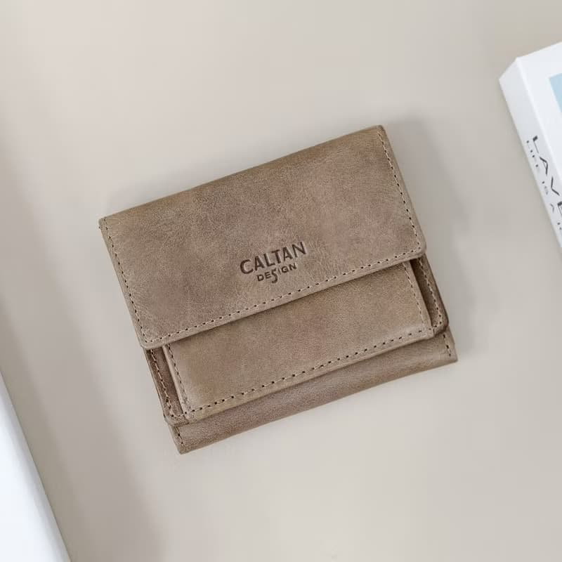 【24hr快速出貨】小文藝扣式真皮短夾-075055 五色 迷你 小錢包