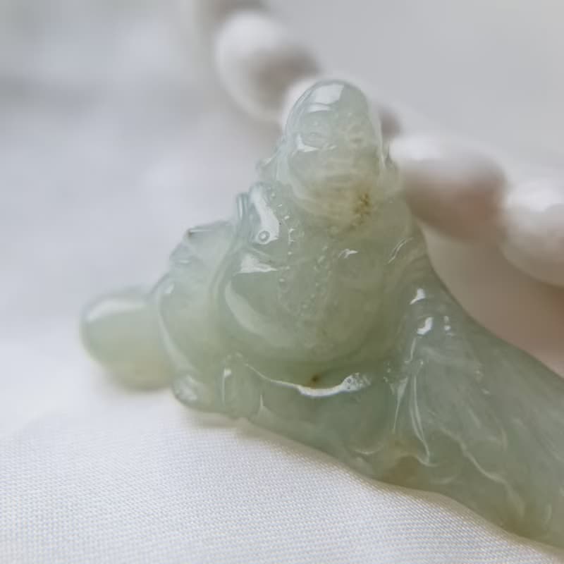 冰膠晴水布袋彌勒擺件 | 天然緬甸玉A貨翡翠