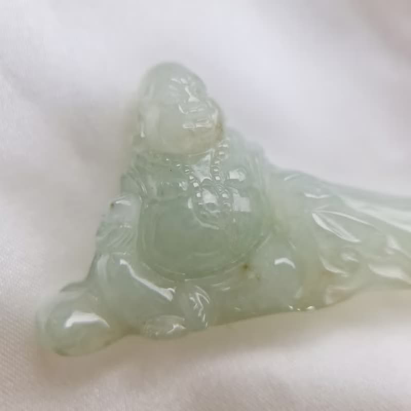 冰膠晴水布袋彌勒擺件 | 天然緬甸玉A貨翡翠