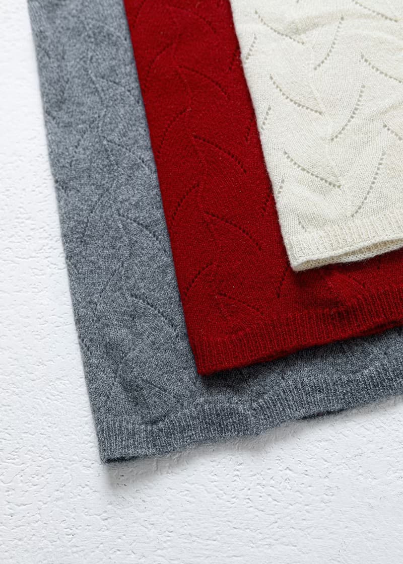 柔膚編織紋羊毛脖圍