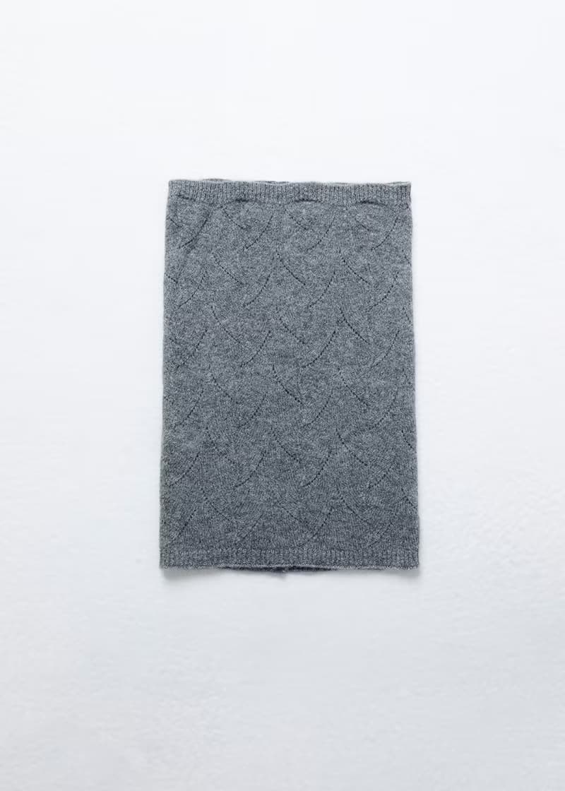 柔膚編織紋羊毛脖圍