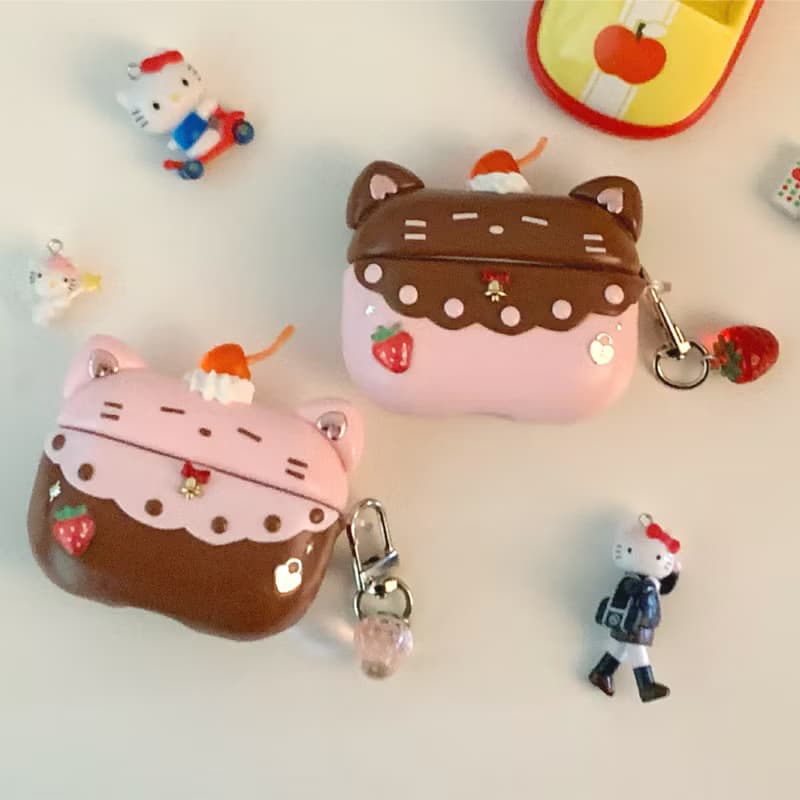 草莓巧克力貓 AirPods 保護殼