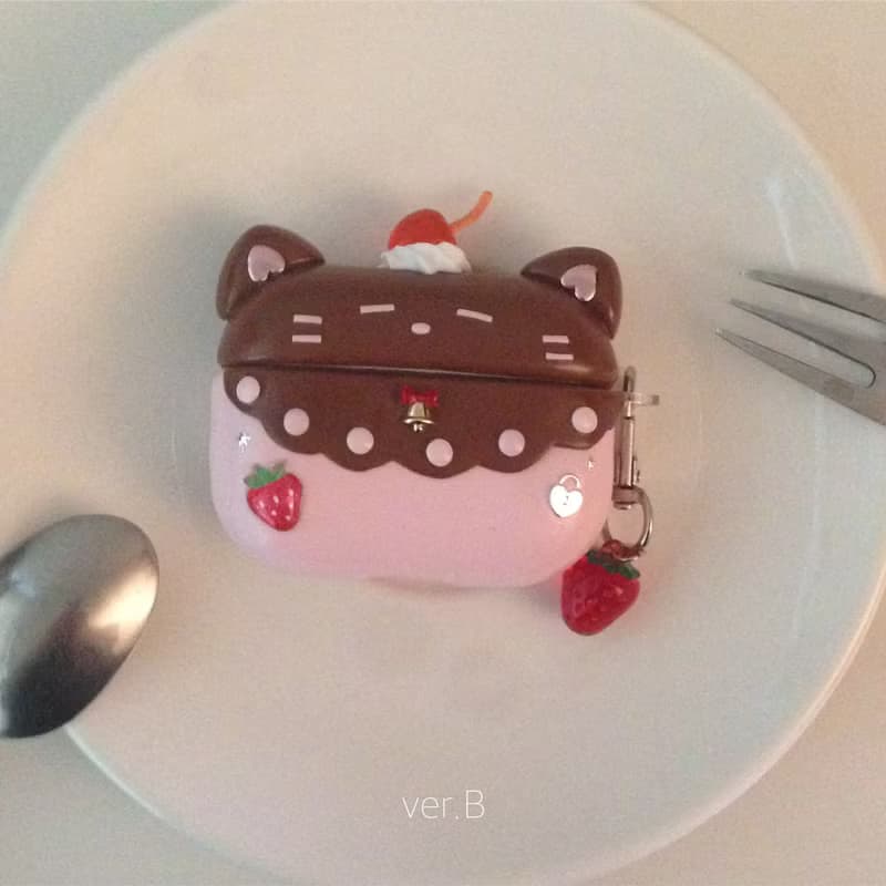 草莓巧克力貓 AirPods 保護殼