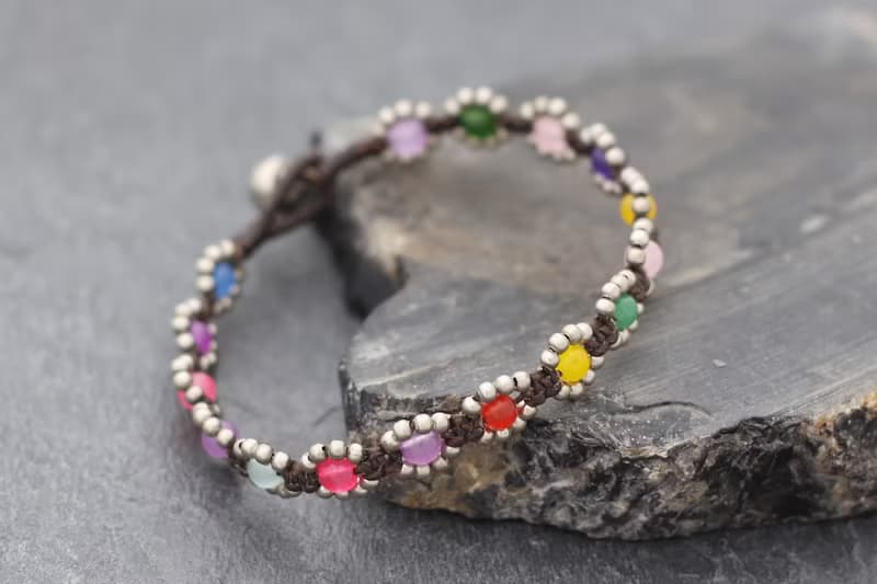 迷你雛菊彩虹銀手鐲小便宜人