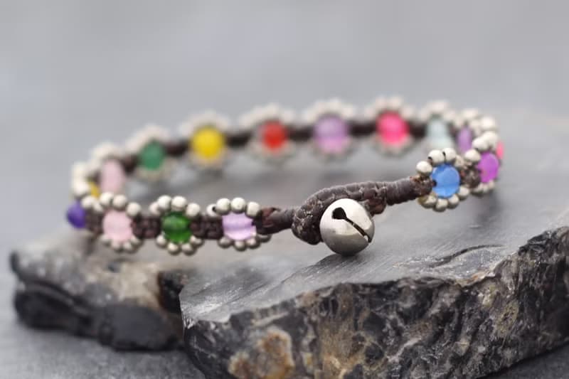 迷你雛菊彩虹銀手鐲小便宜人