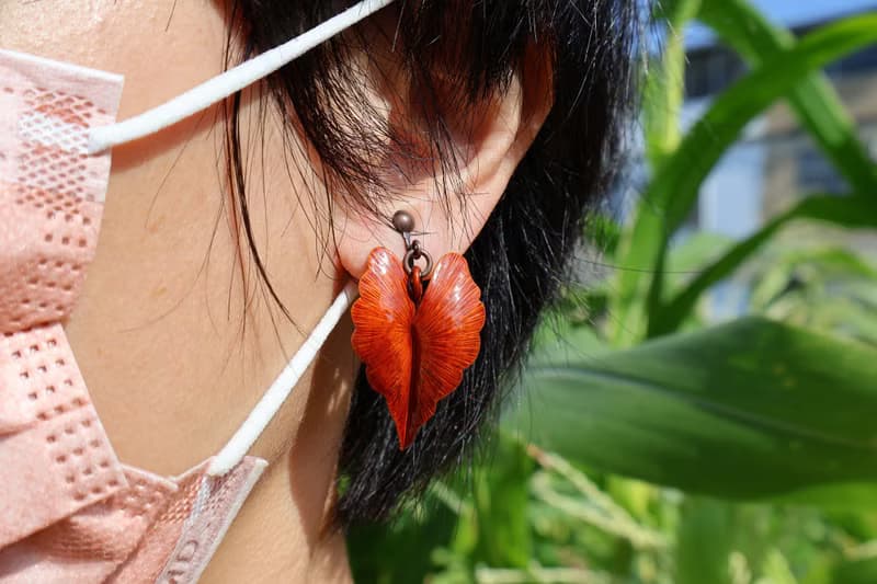 【訂製】黑葉芋耳環|耳夾|無耳洞|項鍊|純手工|紅銅|手作禮物