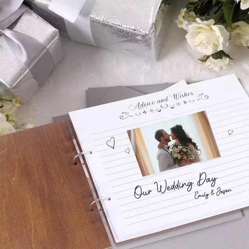 定製刻字logo婚禮留言簿簽名處 創意婚禮擺件禮物 結婚 入厝禮