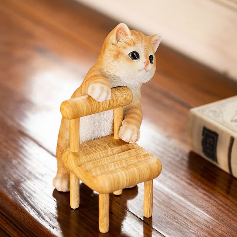 デバリエ スマホ スタンド ホルダー 誕生日プレゼント 女性 男性 猫 好き おもしろグッズ スマフォスタンド バレンタインデー  (チェアー茶トラ)cb030